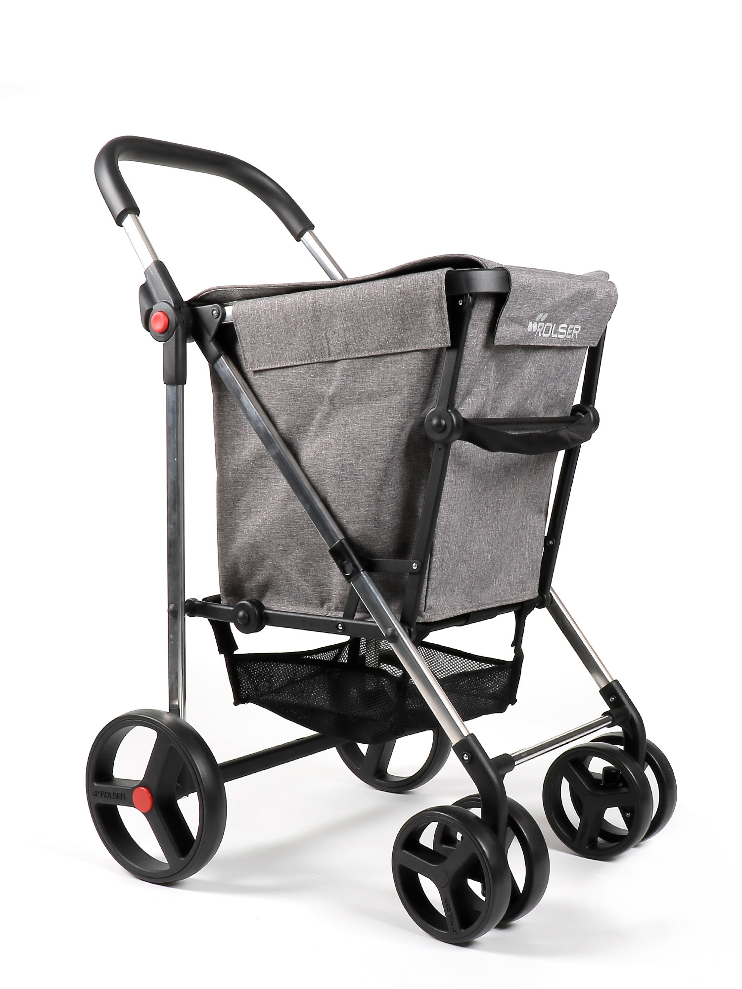 Rolser Basket Tweed 4 Big Wheel 2 Swivelling Foldable Shopping Trolley